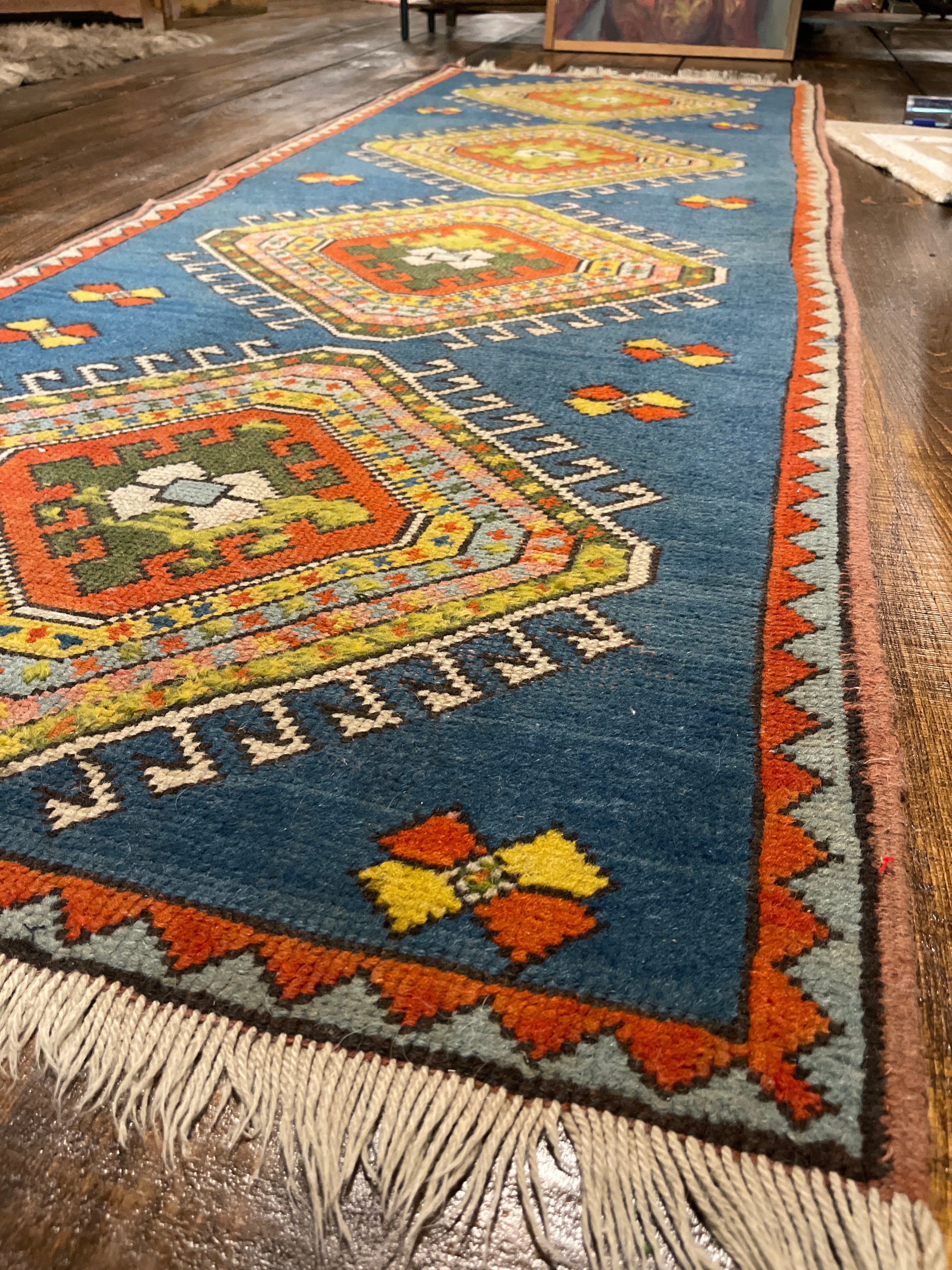 Vintage Hand-Woven Turkish Anatolian Kilim Runner Rug — 3' x 8' (35" x 98")