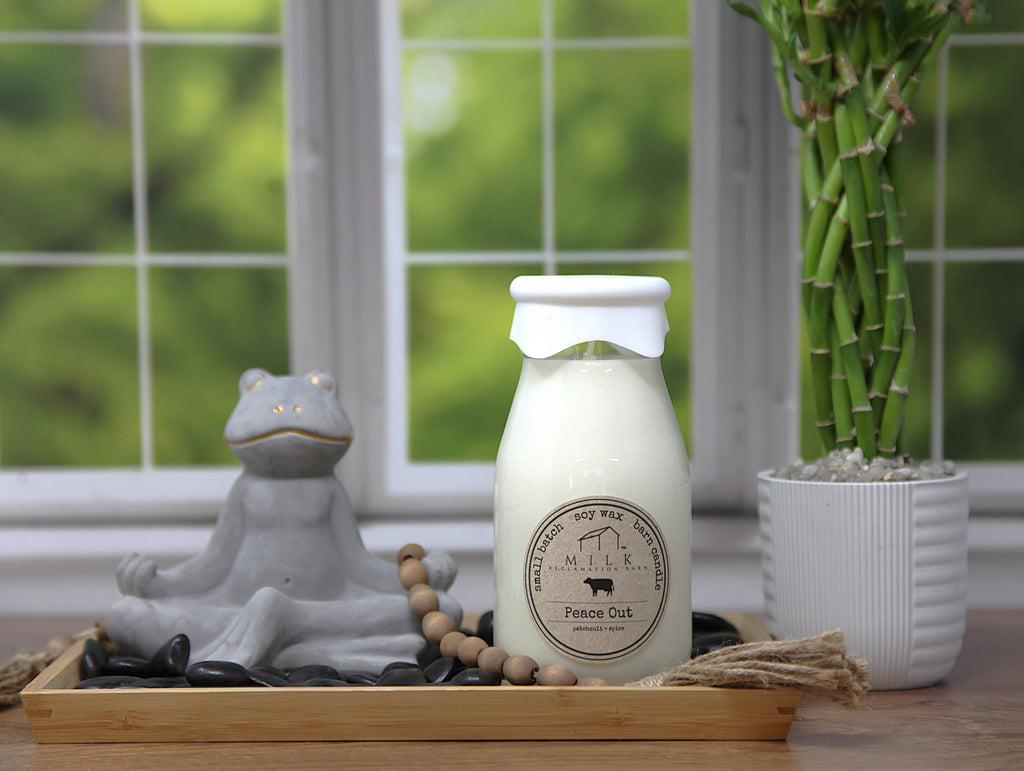 Milk Bottle Soy Candle | Peace Out – Candles by The Olde 1840