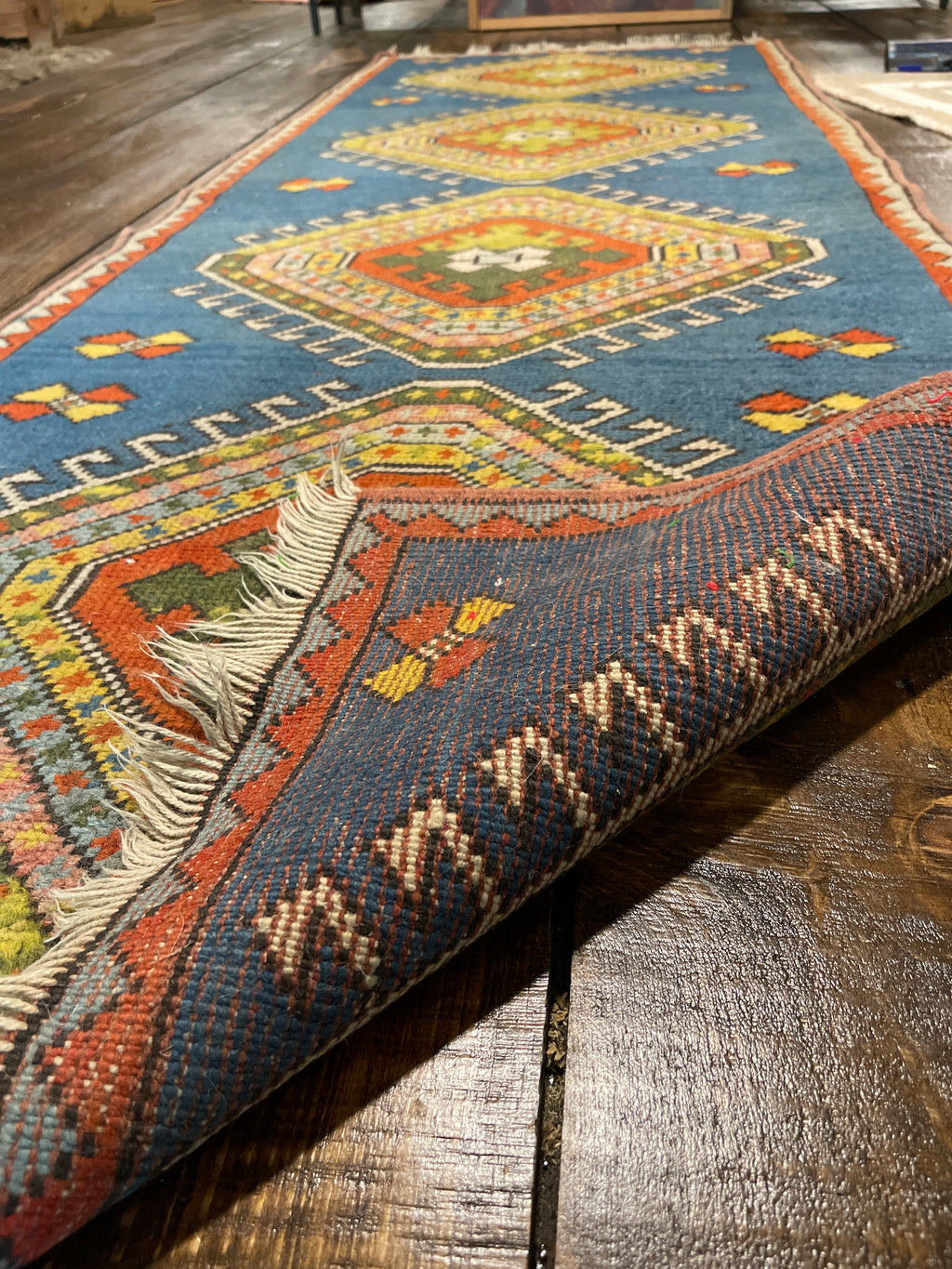Vintage Hand-Woven Turkish Anatolian Kilim Runner Rug — 3' x 8' (35" x 98")
