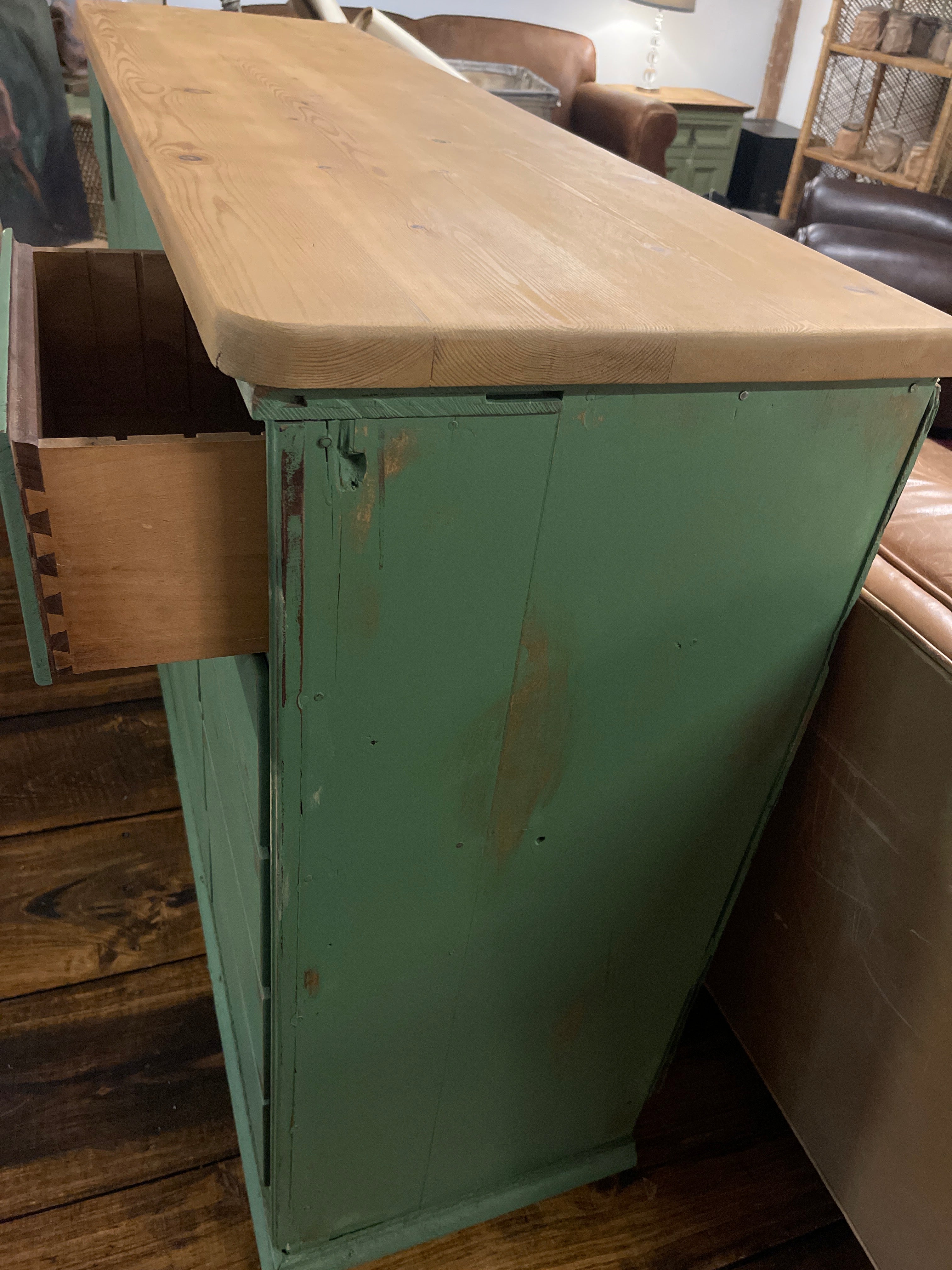 Distressed Solid Wood 16-Drawer Apothecary Chest in Heirloom Thyme