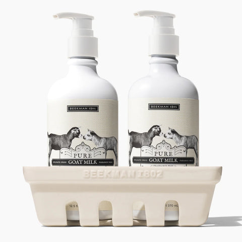 Beekman 1802 Goat Milk - Pure, Fragrance Free Formula - Caddy Set
