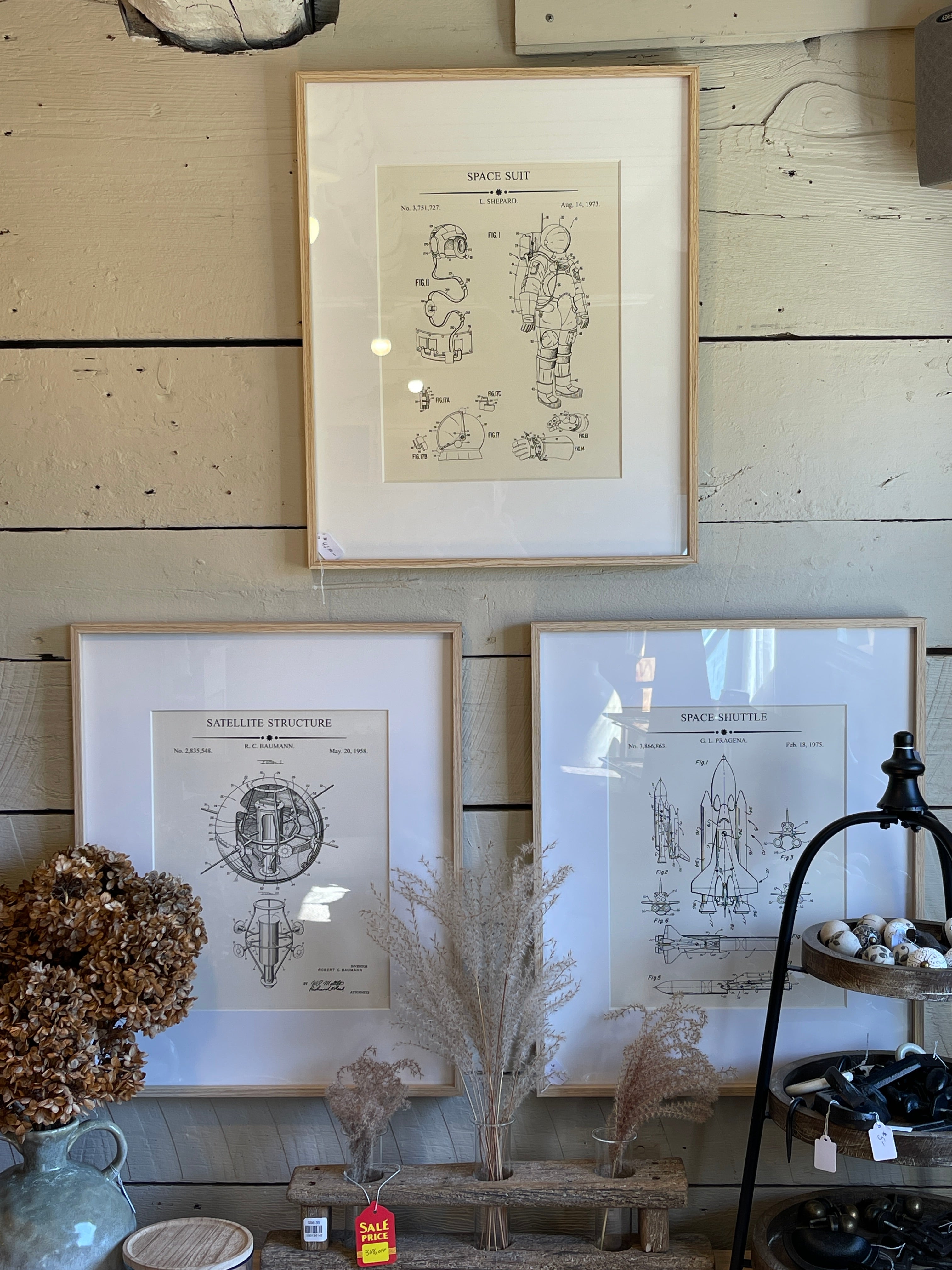 Framed NASA-Inspired Patent Art – Space Suit, Shuttle, or Satellite – Wall Décor by The Olde 1840