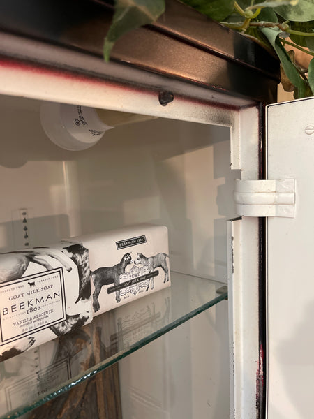 Mid-Century Metal Display Cabinet – Distress Black
