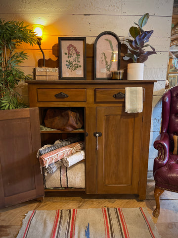 Antique Wooden Cabinet with Drawers