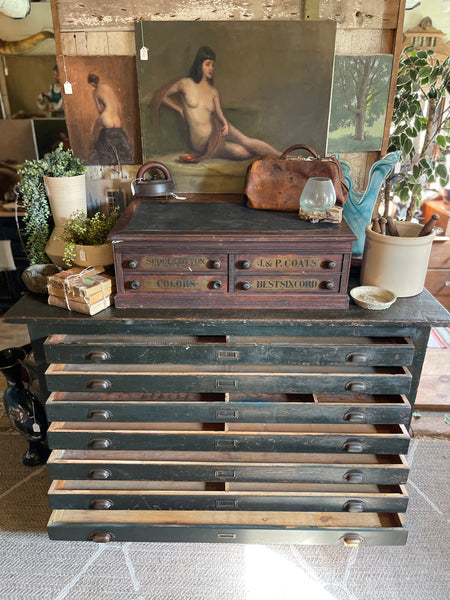 Antique Flat File Cabinet – Map & Architectural Drawer Chest