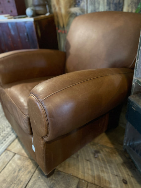 Pottery Barn Manhattan Leather Club Chair