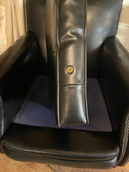 Vintage Leather Club Chair with Ottoman
