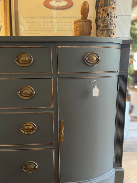 Vintage Drexel Bow Front Sideboard in Signature Ash Gray