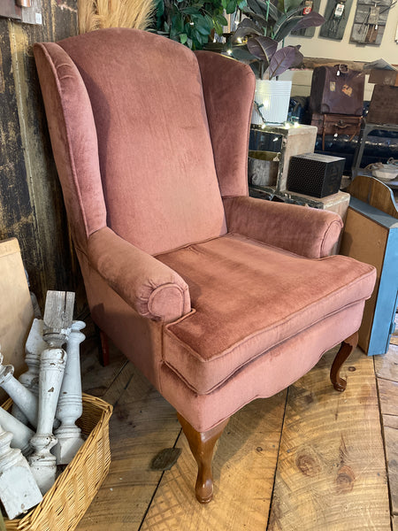 Velvet Wingback Accent Chair