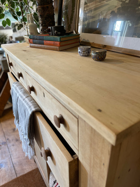 Natural Pine Farmhouse Dresser with Cabinet