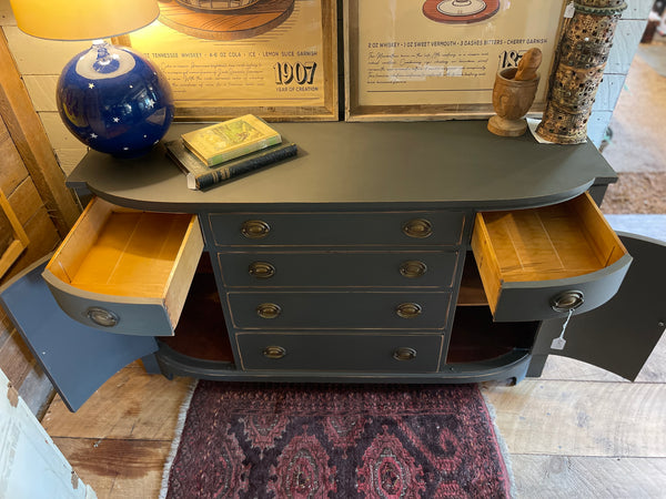 Vintage Drexel Bow Front Sideboard in Signature Ash Gray