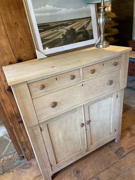 Natural Pine Farmhouse Dresser with Cabinet