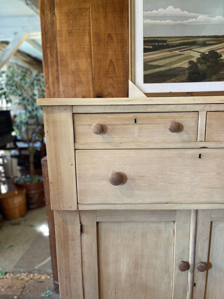 Natural Pine Farmhouse Dresser with Cabinet