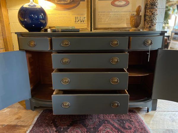 Vintage Drexel Bow Front Sideboard in Signature Ash Gray