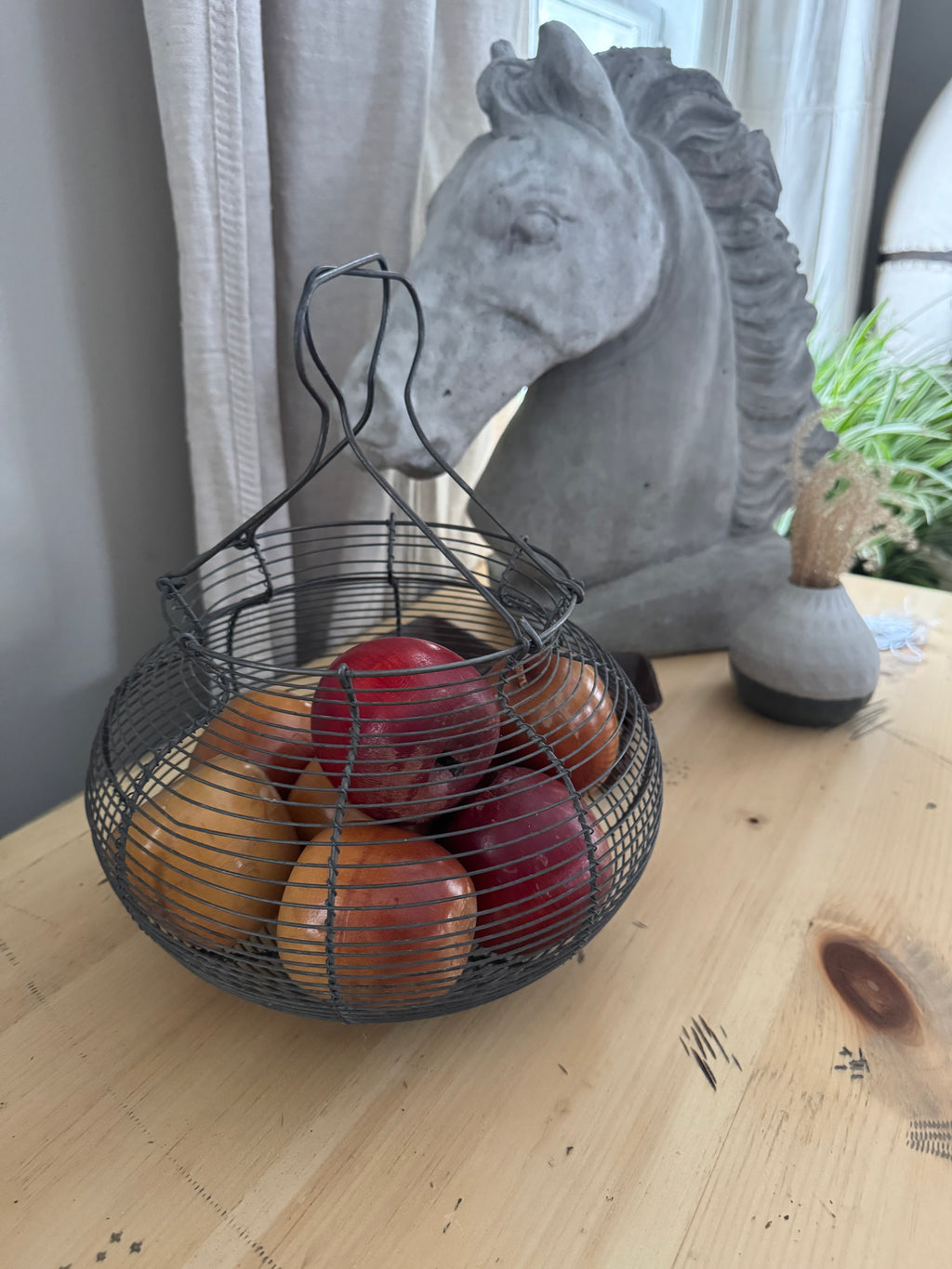Wooden Apple &  Basket Display
