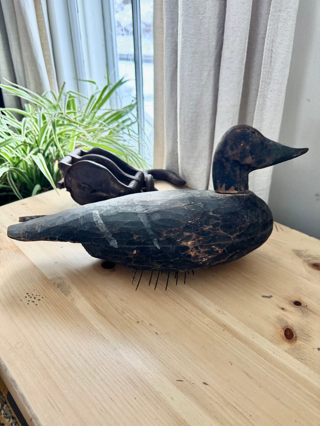 Primitive Solid Wood Duck Decoy