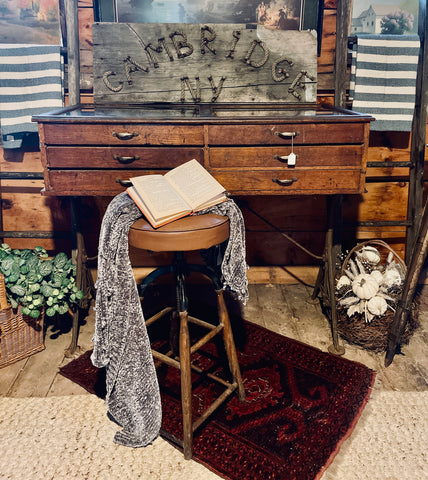 Antique Richardson’s Wash Art Silks Display Cabinet on Iron Base