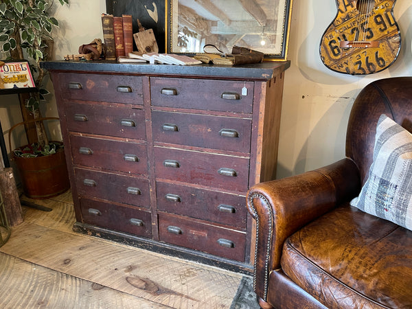 Antique Oak General Store Cabinet – Apothecary Style