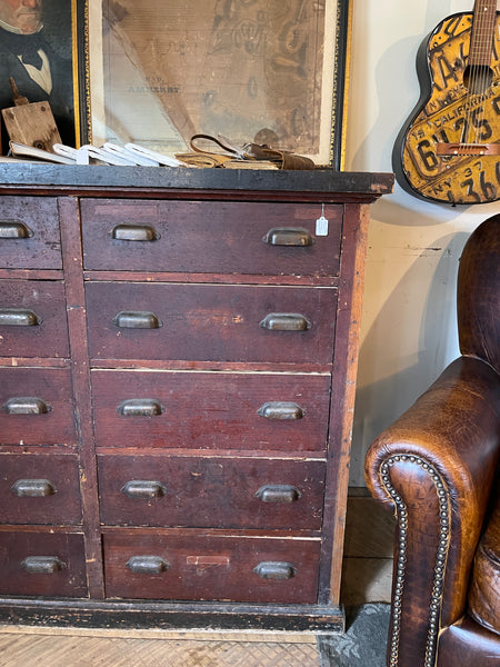 Antique Oak General Store Cabinet – Apothecary Style