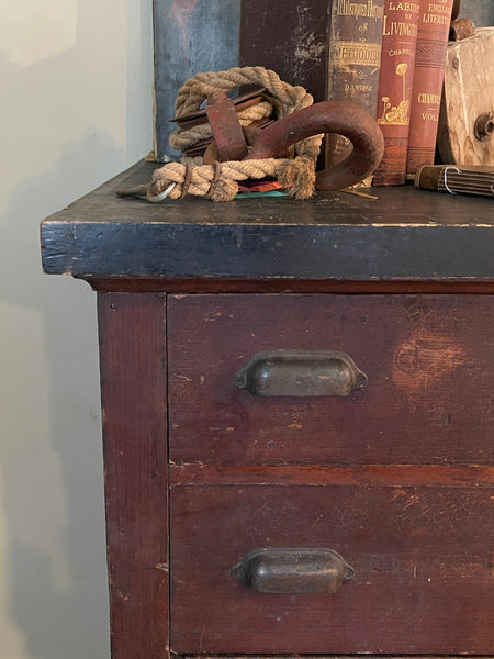 Antique Oak General Store Cabinet – Apothecary Style