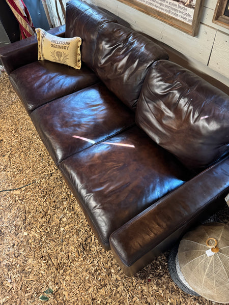Espresso Leather Sofa