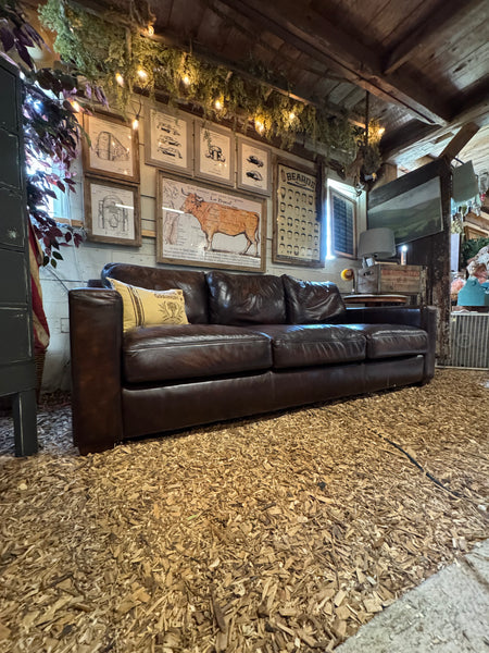 Espresso Leather Sofa