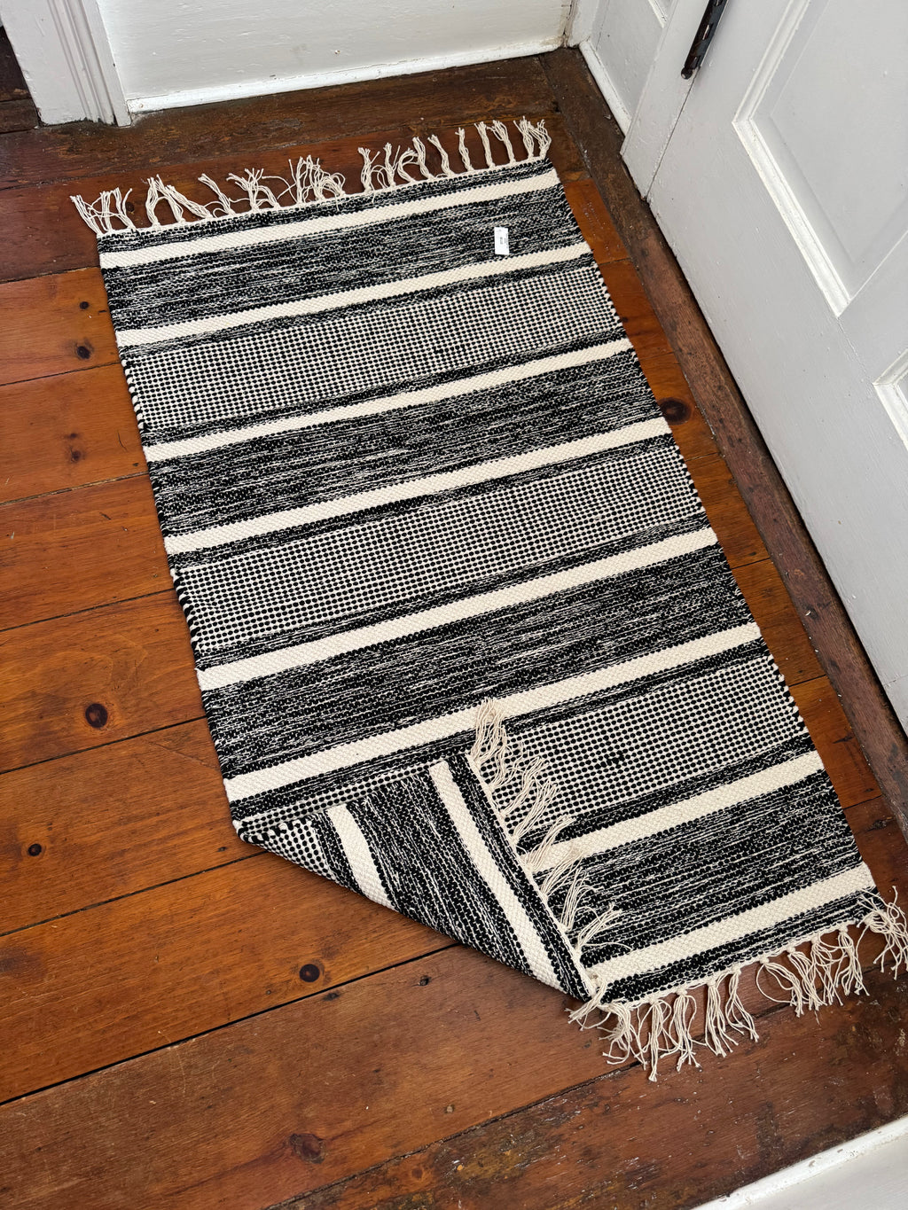 Striped Woven Tassel Rug - 27” x 45” – Accent Rug by The Olde 1840