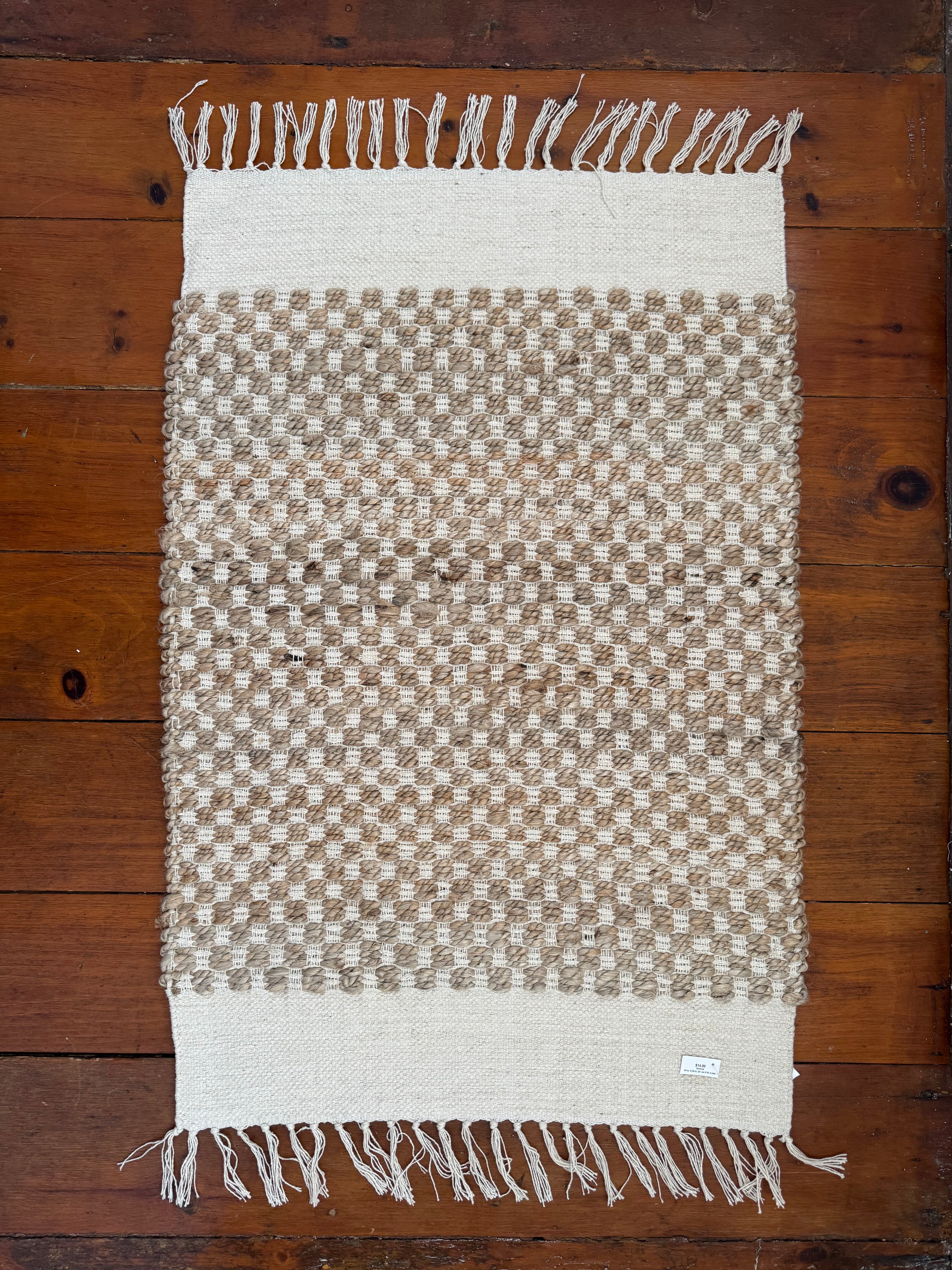 Jute Woven Accent Rug - 24” x 36” with Fringe – Accent Rug by The Olde 1840