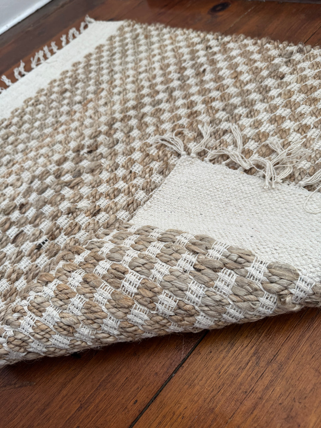 Jute Woven Accent Rug - 24” x 36” with Fringe – Accent Rug by The Olde 1840