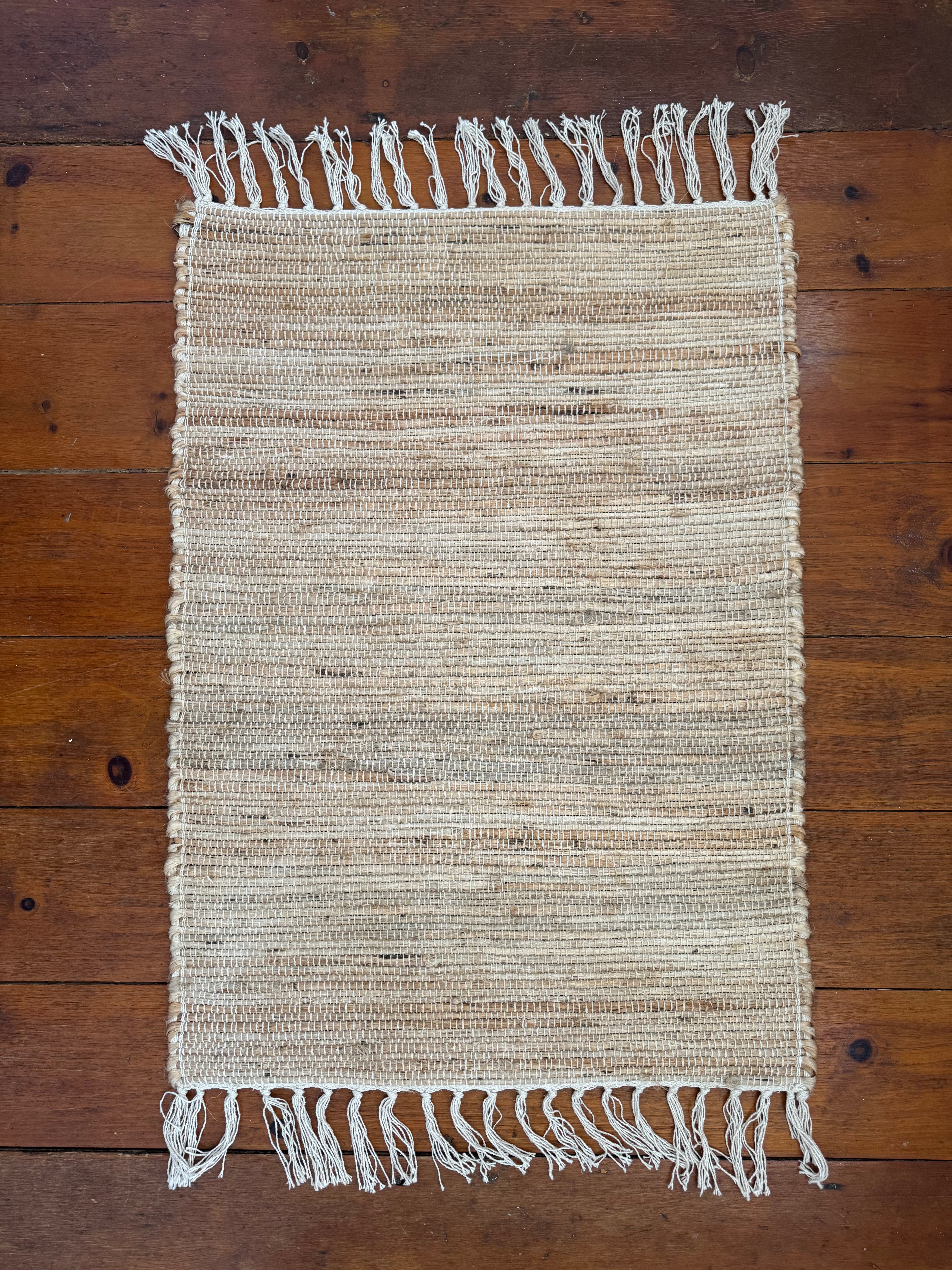 Beige Fringe Accent Rug - 24” x 36” – Accent Rug by The Olde 1840