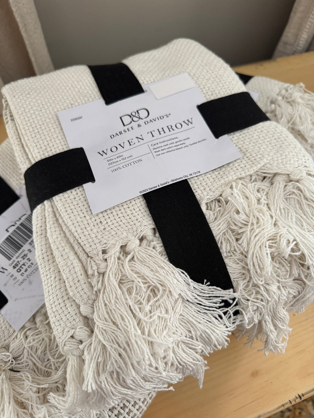 Beige & White Woven Throw Blanket – Blankets by The Olde 1840