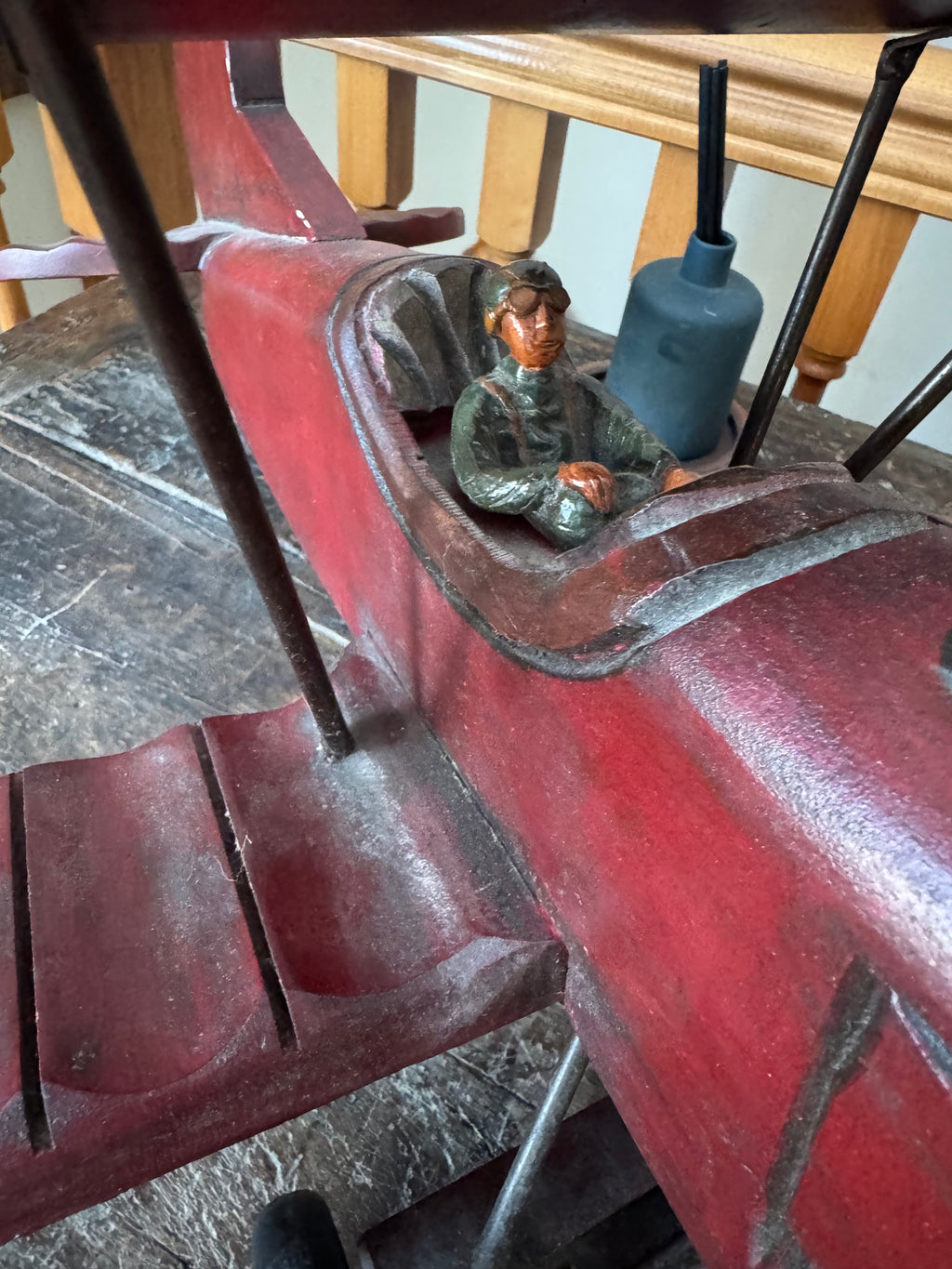 Rustic Metal Wood Airplane Model Decor – Decor by The Olde 1840