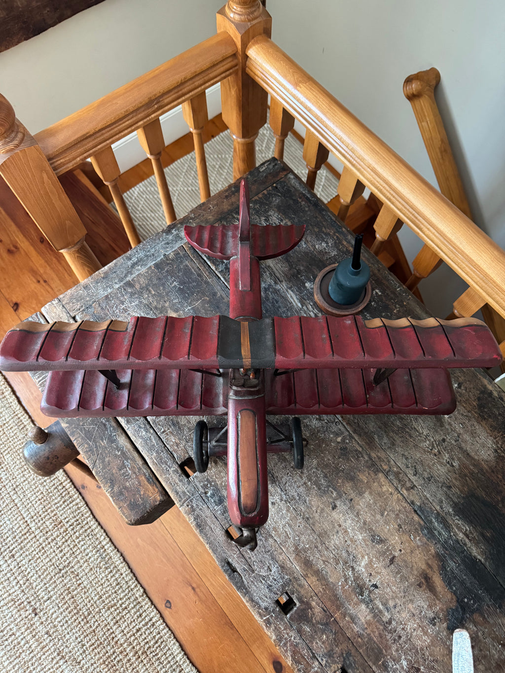 Rustic Metal Wood Airplane Model Decor – Decor by The Olde 1840