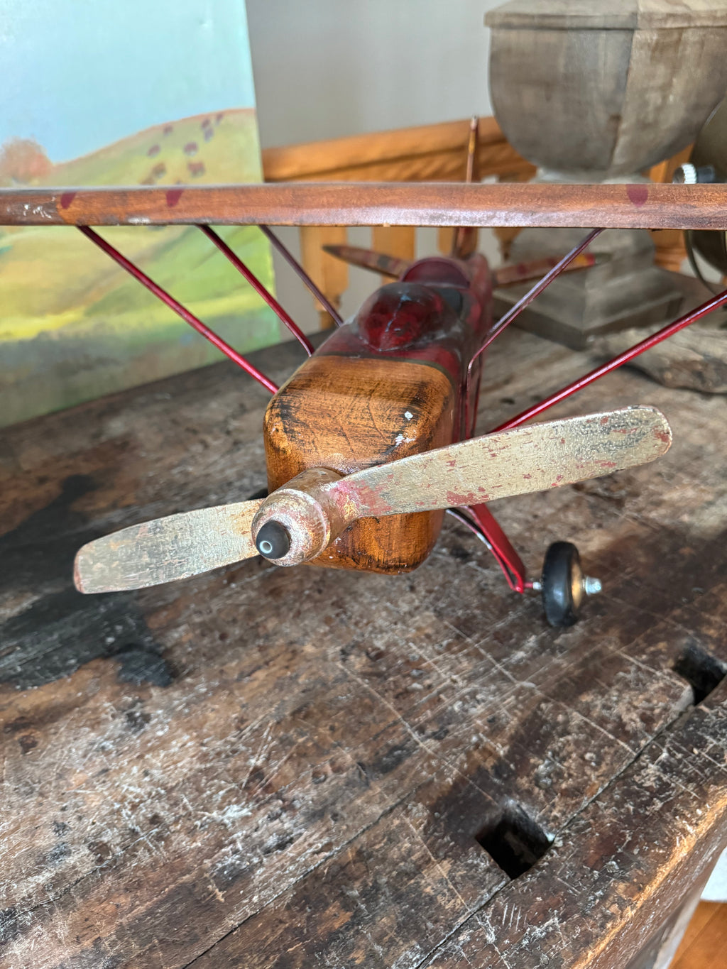 Vintage Wood & Metal Airplane Decor – Decor by The Olde 1840