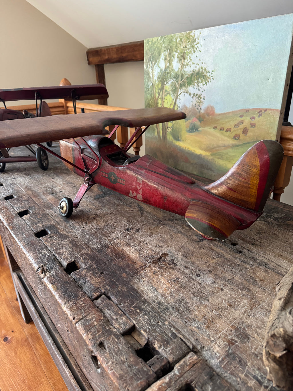 Vintage Wood & Metal Airplane Decor – Decor by The Olde 1840