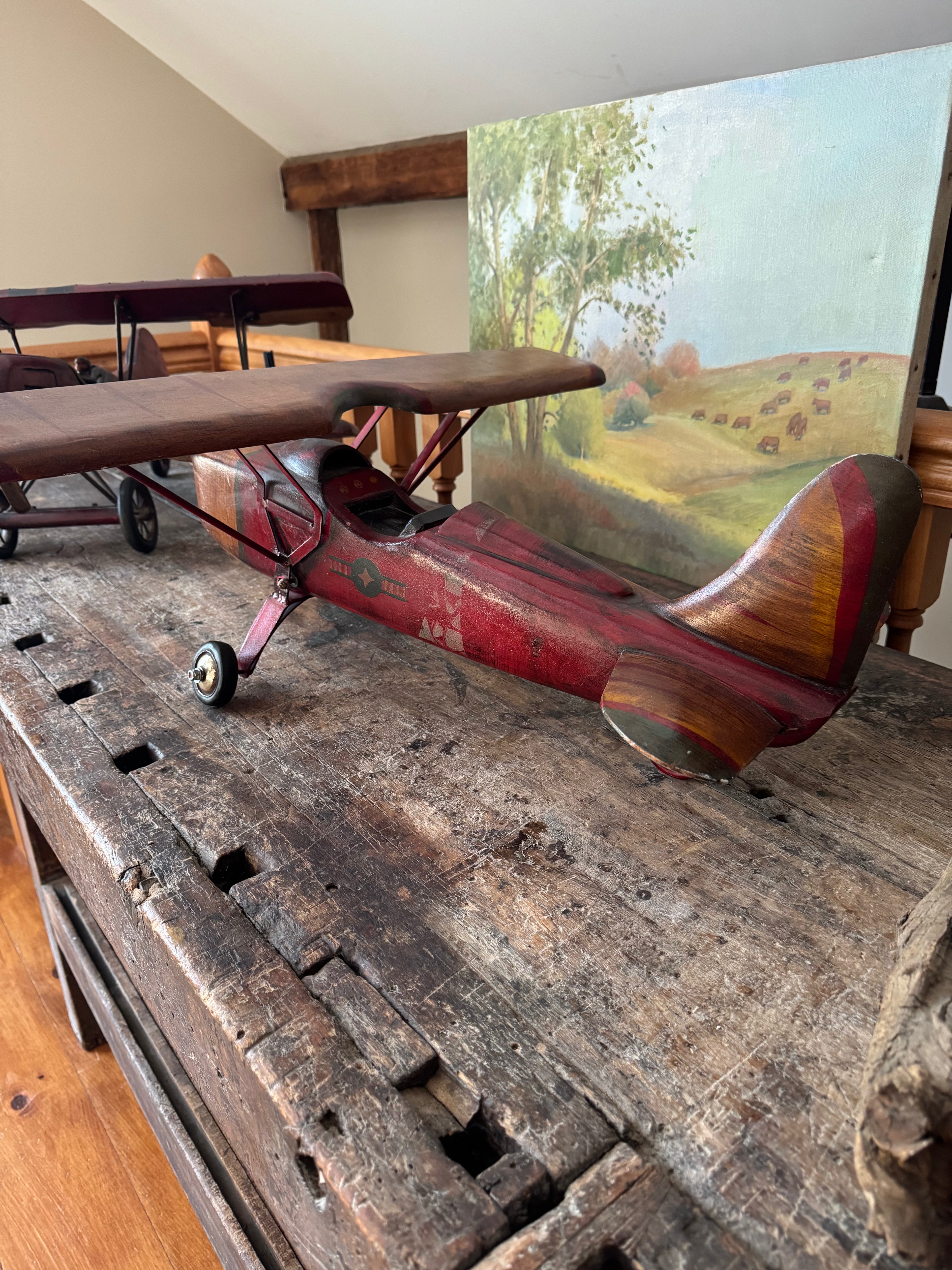 Vintage Wood & Metal Airplane Decor – Decor by The Olde 1840