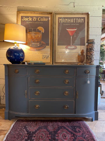 Vintage Drexel Bow Front Sideboard in Signature Ash Gray