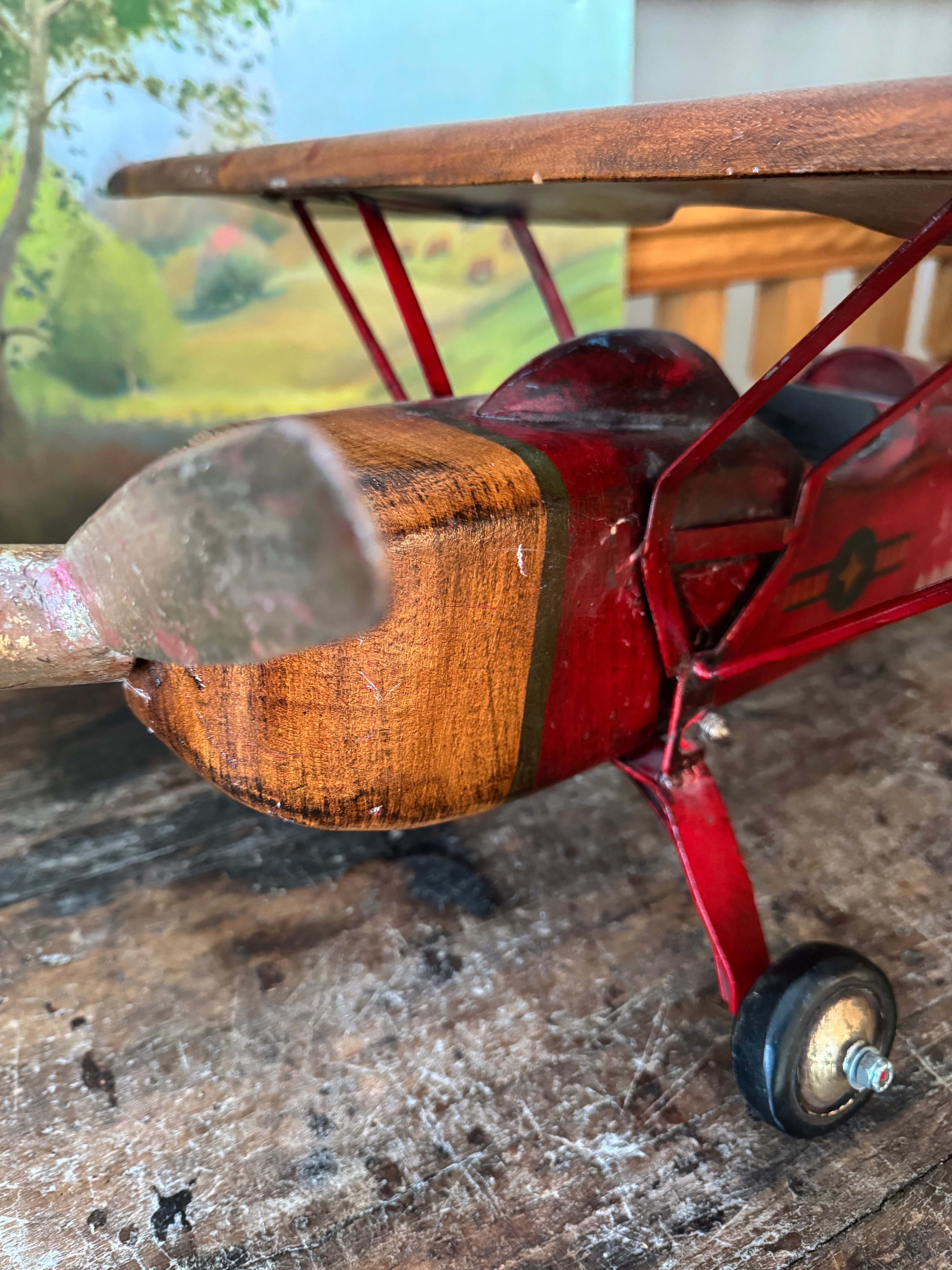 Vintage Wood & Metal Airplane Decor – Decor by The Olde 1840