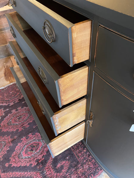 Vintage Drexel Bow Front Sideboard in Signature Ash Gray