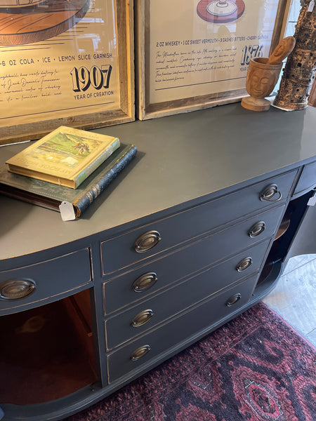 Vintage Drexel Bow Front Sideboard in Signature Ash Gray