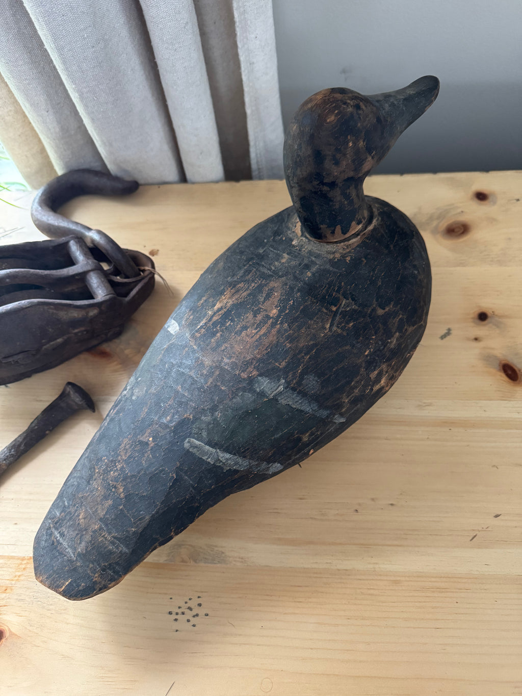 Primitive Solid Wood Duck Decoy