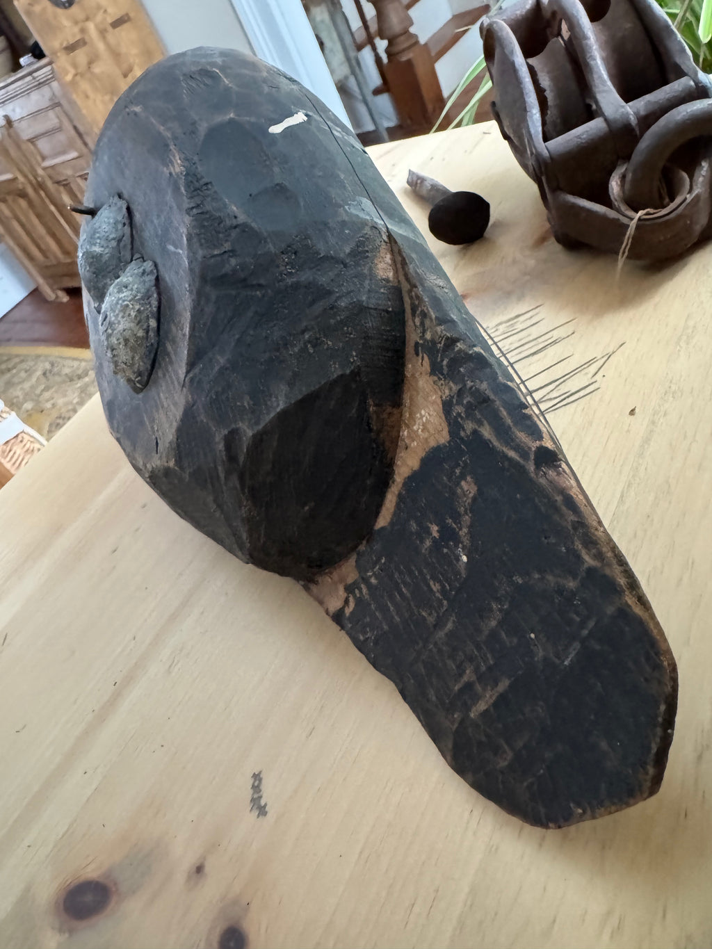 Primitive Solid Wood Duck Decoy