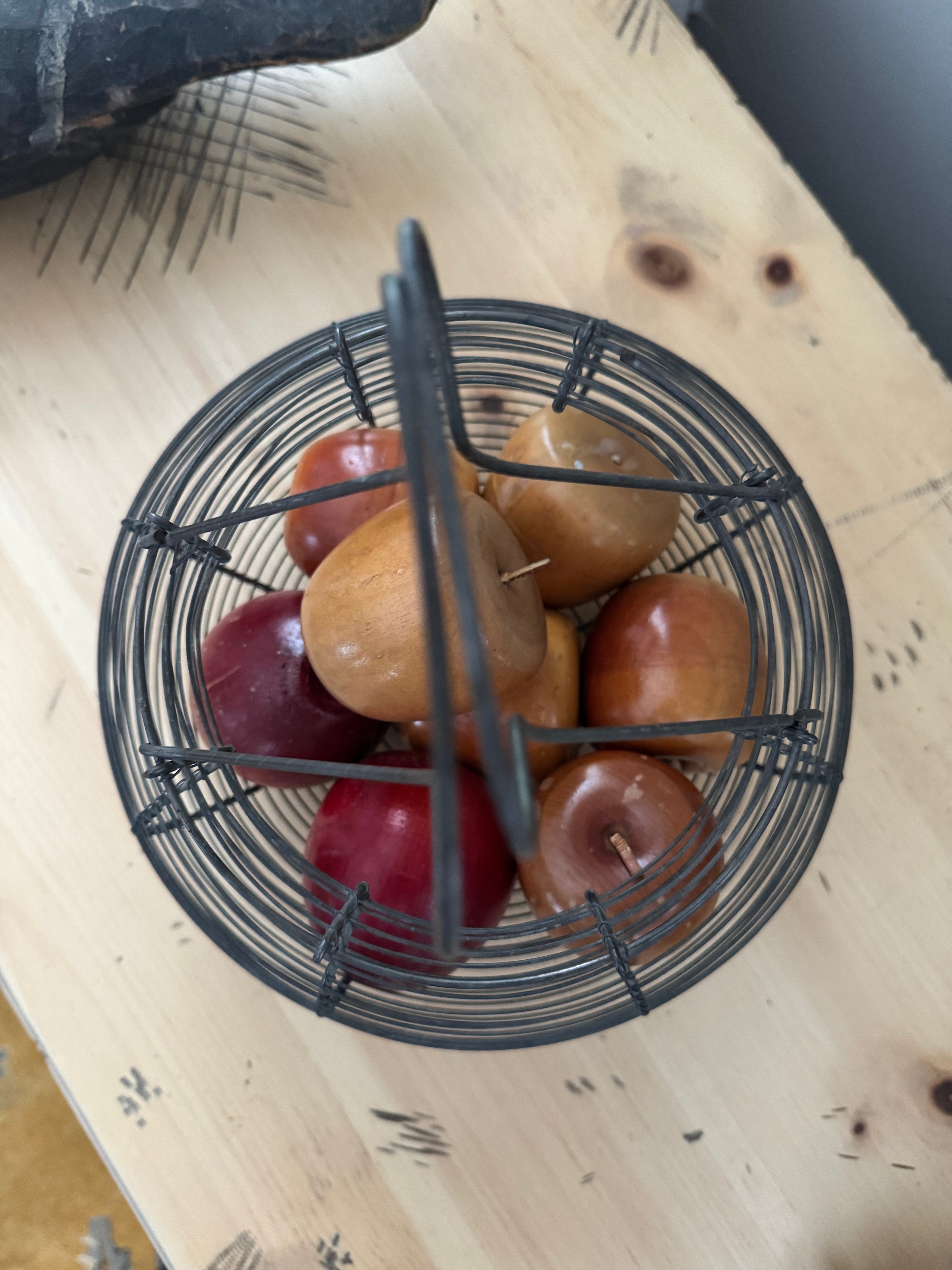 Wooden Apple &  Basket Display
