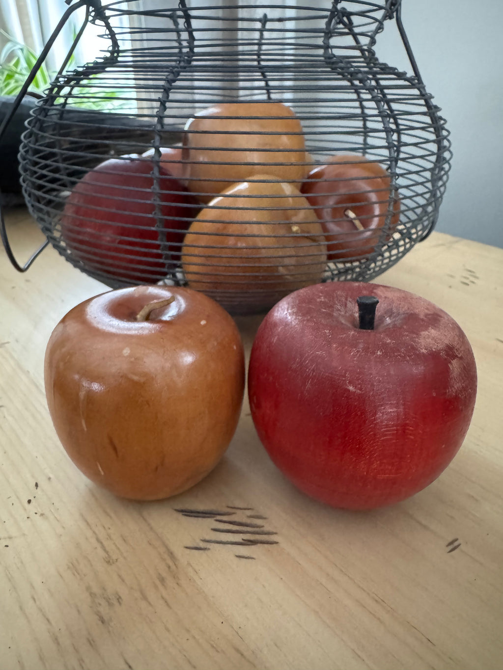 Wooden Apple &  Basket Display