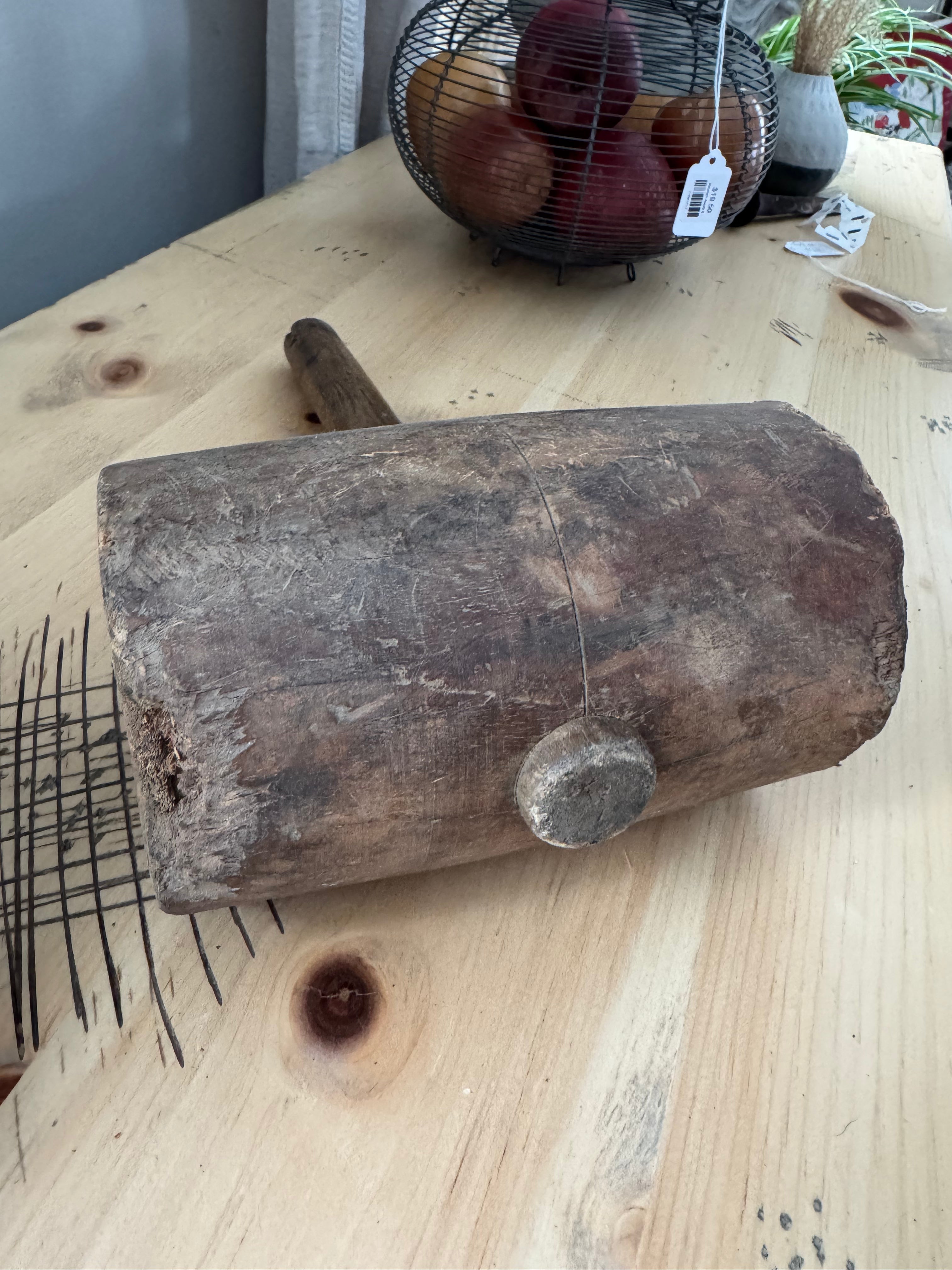 Vintage Antique 12” Wooden Mallet Hammer