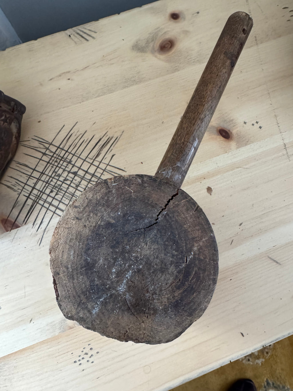 Vintage Antique 12” Wooden Mallet Hammer