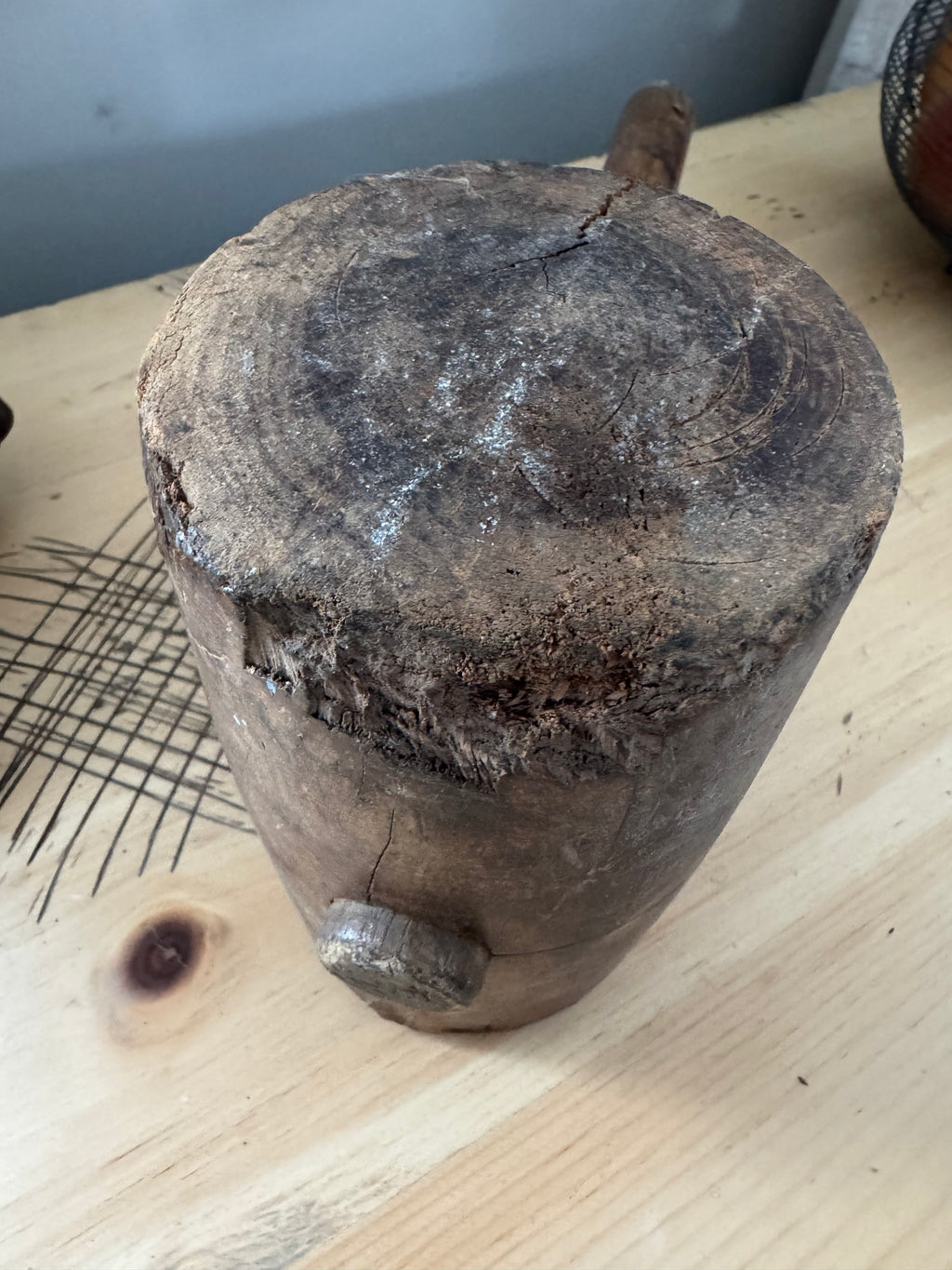 Vintage Antique 12” Wooden Mallet Hammer