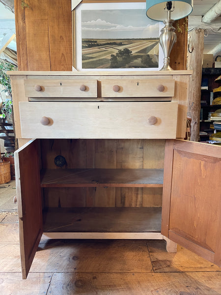 Natural Pine Farmhouse Dresser with Cabinet