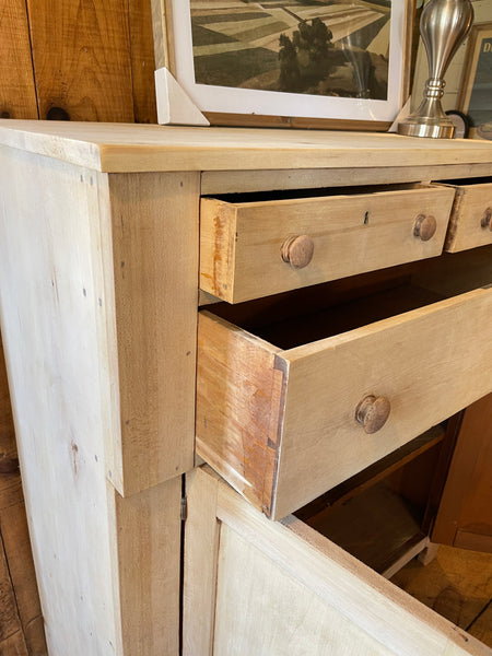 Natural Pine Farmhouse Dresser with Cabinet