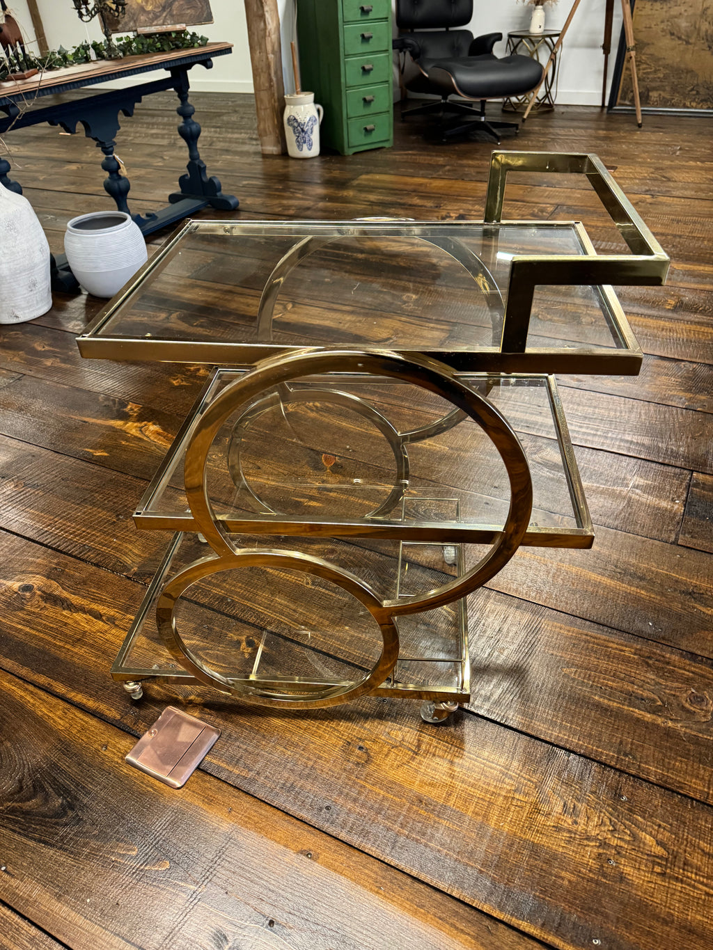 Gold Metal Bar Cart